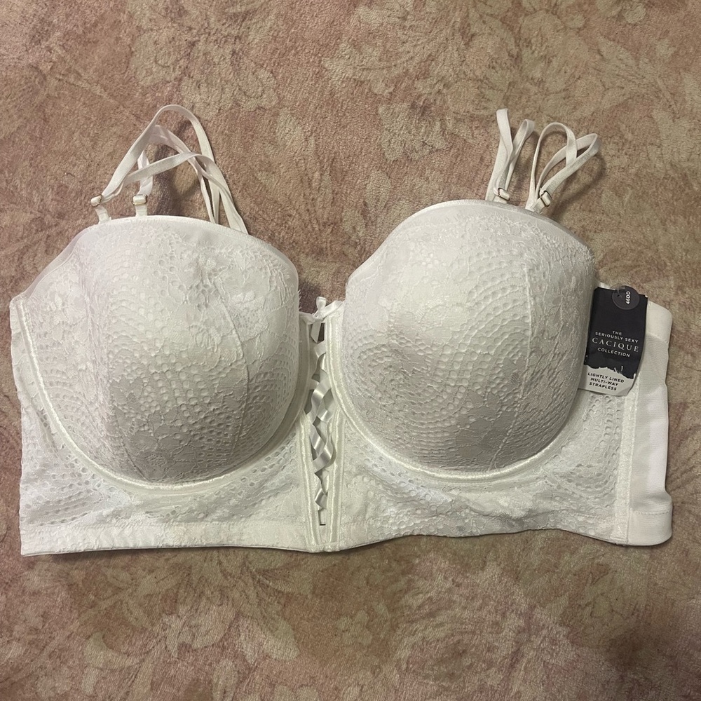 Cacique Ivory Lace Bustier Bra